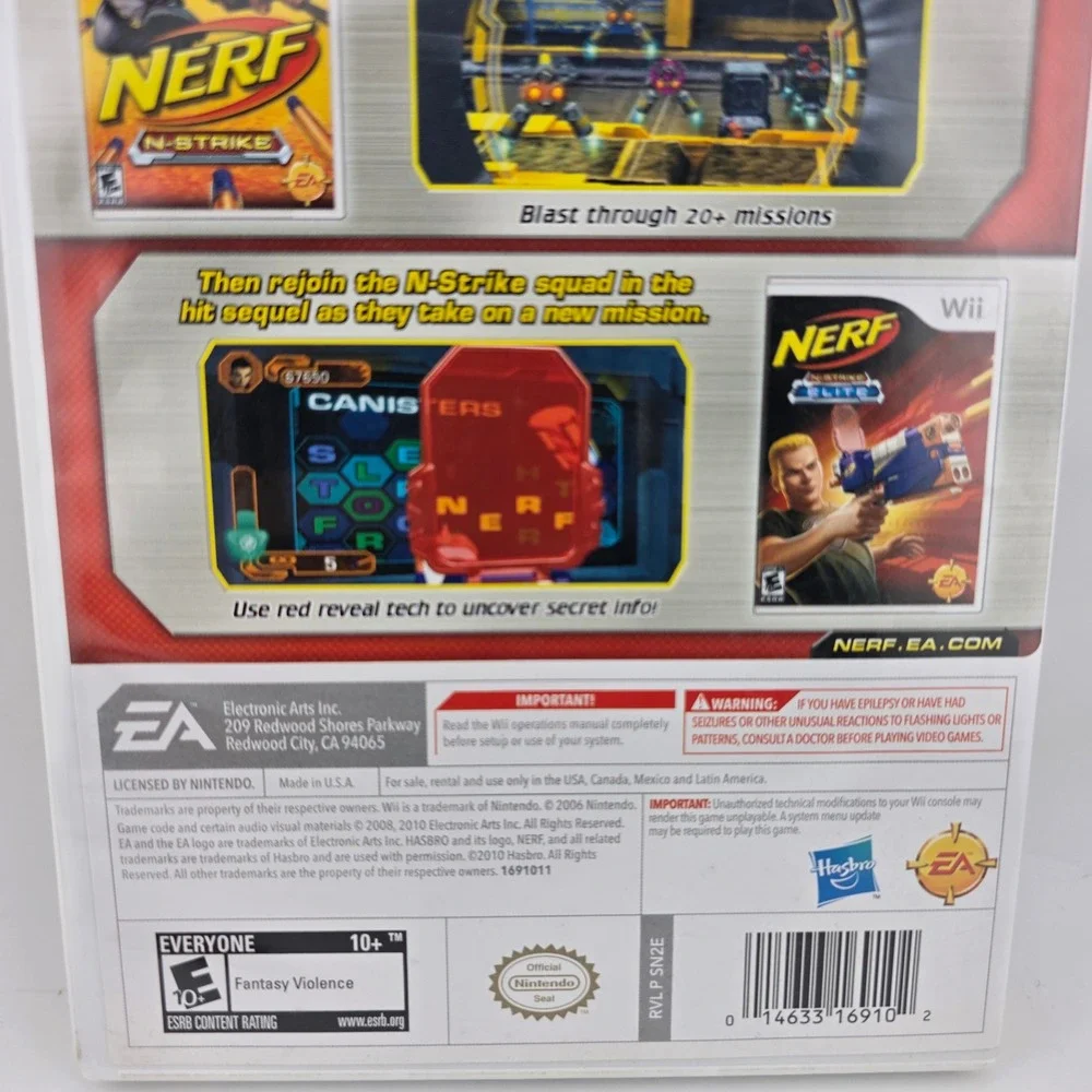 Nerf N-Strike Double Blast Bundle Nintendo Wii Game GOOD Retro Family Fun Motion